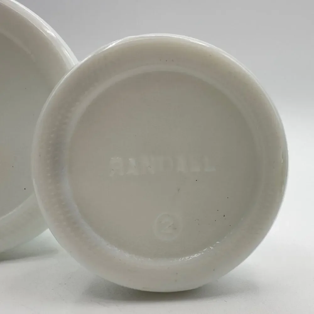 Two Milk Glass Bud Vases | Randall Art Deco Beehive Vintage Wedding Xmas Decor